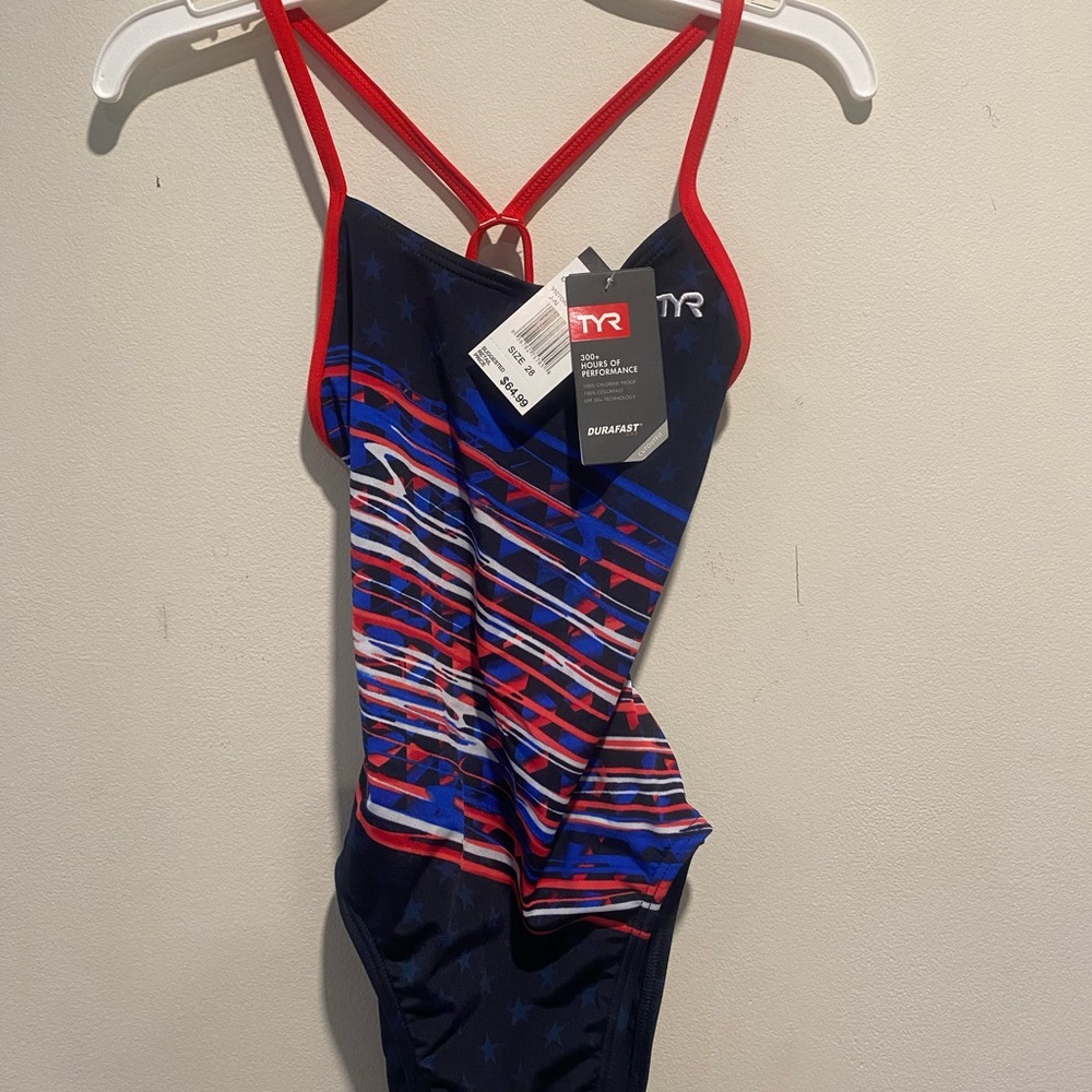 TYR Navy and Blue Star Swimsuit